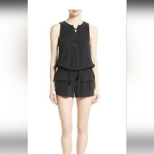 Joie Caline sleeveless lace up silk romper XS NWOT